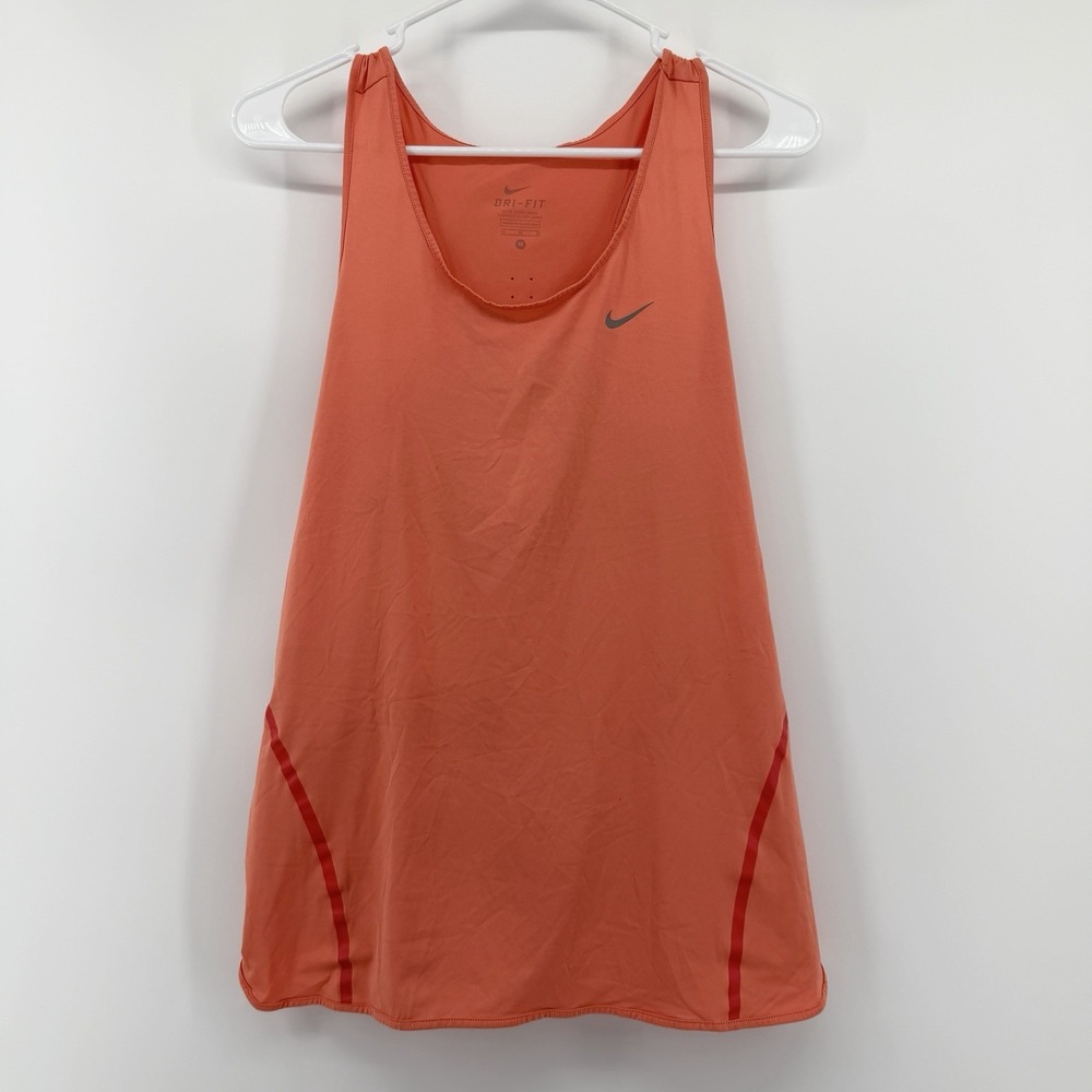 Nike Dri-fit Womens Tank Top Orange Zipper Pocket